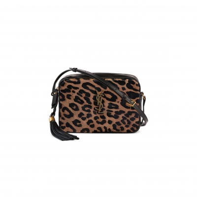 YSL LOU CAMERA BAG BLACK AND BROWN LEOPARD 201418F048145 (23*16*6cm)